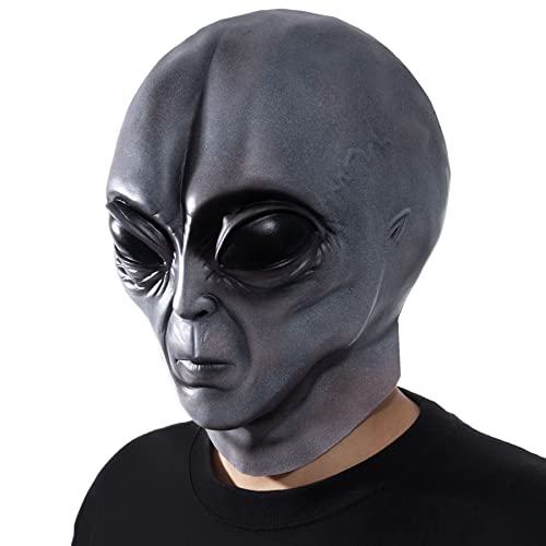 Image of Vmonke Realistic Alien Face Masks Extraterrestrial Encounter Prank Masks Fun Halloween Cosplay