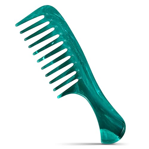 Niyok Healix Petit peigne à cheveux avec poignée pour tous les types de cheveux en cordes maritimes recyclées de Healix, peigne à cheveux fabriqué en Allemagne, peigne à manche en plastique recyclé à