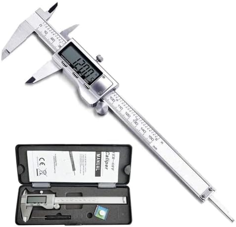 Digital Caliper, Caliper Measuring Tool with Stainless Steel, Electronic Micrometer Caliper with Large LCD Screen, Auto-Off Feature, Inch and Millimeter Conversion (6 Inch/150 mm)