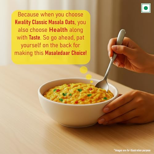 Image of Kwality Classic Masala Oats 500g | Healthy Breakfast | High Fiber & Protein | Ready-to-Cook | Spicy Flavor