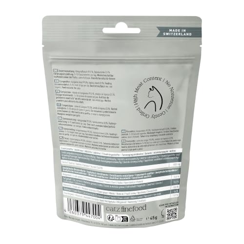 catz finefood Meatz Katzen Leckerlies Känguru N° 13 - knusprige Streifen aus 100 Prozent Kängurufleisch - Katzensnack für Allergiker ohne Zucker, getreidefrei, 45g, Die Verpackung kann variieren.