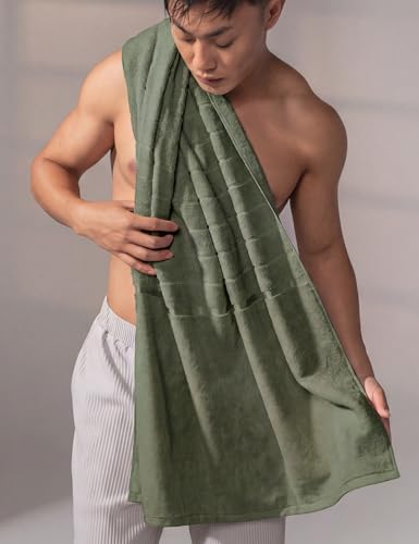Image of DAMENSCH 100% Cotton Towel, Super Soft Towels for Men, Ultra Absorbent, Quick Dry Towel for Women, Evening Green