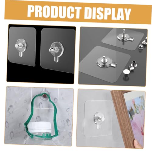 Image of Veemoon 30 Pack Heavy Duty Adhesive Hooks No Drill Picture Hangers for Walls Photo Frame Holders Wall Sticker Holders No Damage Outdoor Sticker Hooks