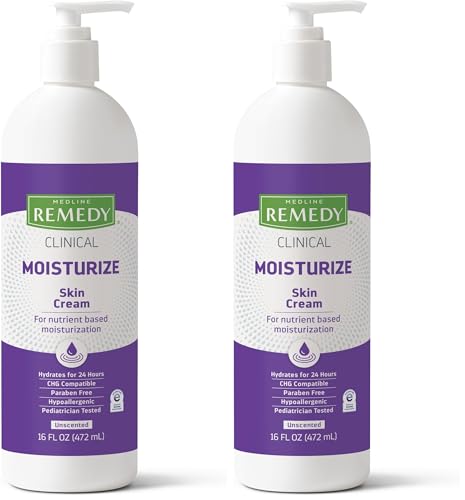 Medline Remedy Phytoplex Nourishing Skin Cream, Unscented Skin Moisturizer, Paraben Free Body Lotion, 16 Fl Oz (Pack of 2)