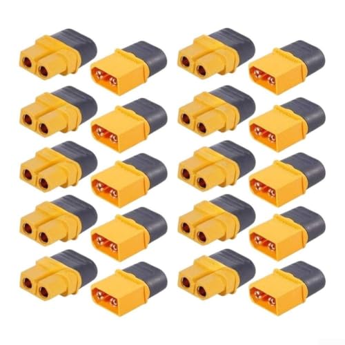 Conectores XT60 de alta conductividad con cables en serie negros y amarillos para RC