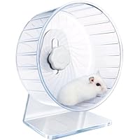 Hamsterrad,Silent Laufräder Hamster Rad,Silent Wheel,Super Silent Hamster Übungsräder,Einstellbarer Stand Hamster Übungsräder,Ruhiges Rattenrad (Φ 14cm, Transparent)