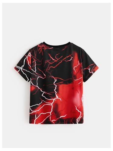 Floerns Boys Graphic Print Short Sleeve Tee Crew Neck Reflective Casual T Shirt2