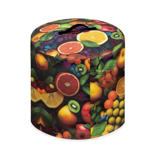 Image of Fruits Print Round Pressure Cooker Cover Popular | Dust Protection Cover Portable Carryable Air Fryer Lid Suitable for Kitchen Decor Small Appliance Accessories 8 Quart