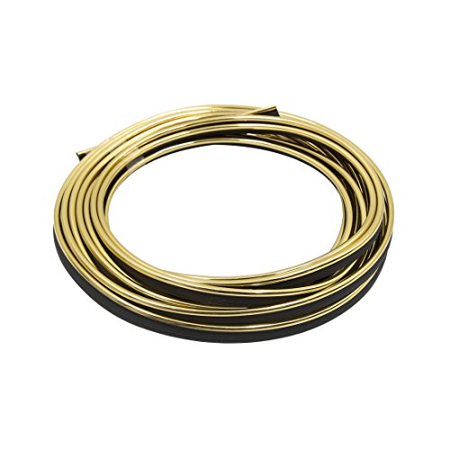uxcell 5m Gold Tone Chrome Car Door Edge Scratch Guard Decorative Trim Strip