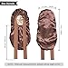 AWAYTR Long Satin Bonnet for Sleeping - Double Layer Reversible Silk Bonnet for Long Hair Women Sleeping Cap with Tie Band (Brown+Champagne)
