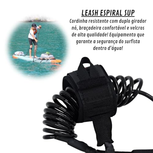 Leash Espiral Stand Up Paddle Sup Cordinha Prancha de Surf