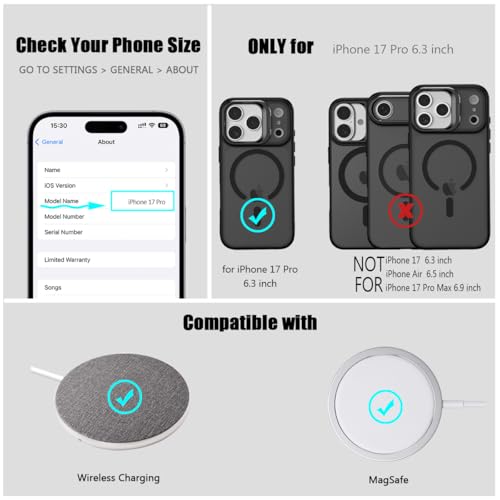 Nvollnoe for iPhone 17 Pro Case Compatible with MagSafe Military Grade Shockproof Heavy Duty Protective Adjustable Kickstand Matte Semi Clear Phone Case for iPhone 17 Pro(Mint) by Nvollnoe - Used condition - Image 7