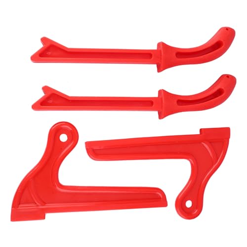 Safety Push Sticks for Woodworking - Ergonomic Protective Hand Saw Push Sticks Set in Plastic - 4-Piece Orange Set for Carpentry and Jointer (Orange) (Red) - Thumbnail 3