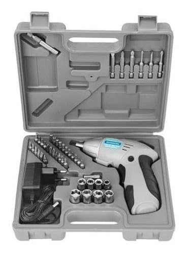 Parafusadeira Maleta E Bateria 3,6v Kit 46 Pç