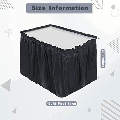 Tegeme 29 In X 14 Ft Plastic Disposable Table Skirt Pleated Tablecloth Wedding Party Table Cover Wrinkle Resistant Ruffled Polyester Deskskirt For Birthday Party Supply thumb #1