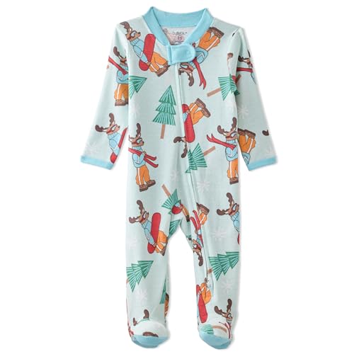 Butterblu Scout Sleep & Play 100% Organic Cotton Footed Zip Front Sleeper Pajamas for Baby Boys, Born to Ride, 6-9 Months