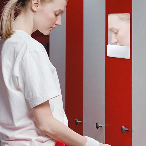 PEUTIER Magnetischer Schließfach Spiegel mit Halterung, 17 x 14cm Kleiner Echter Glas-Schließfachspiegel Schließfach Spiegel für Studenten für Schulspind Kühlschrank Badezimmer Büro Schrank (Weiß)