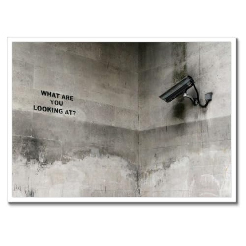 Camera Banksy graffiti poster cadre noir 70 x 50 cm