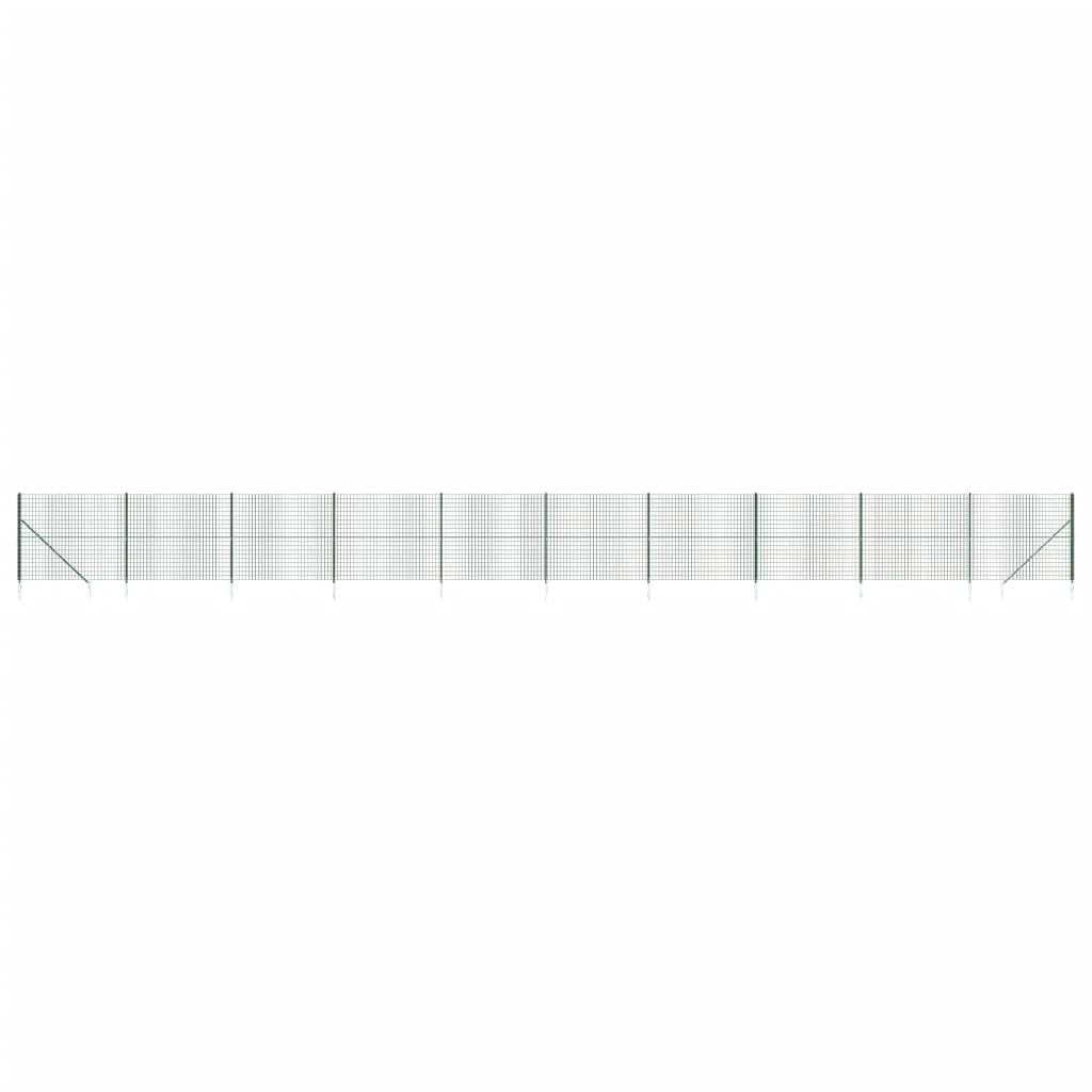 Cerca de Alambre con Pinchos de Anclaje Verde 1,4x25 m, Malla Metalica, Malla Alambre, Alambre para Conejos, Vallas De Obra, Mallas para Gallinero, Malla Fina De Malla De Alambre - 154123