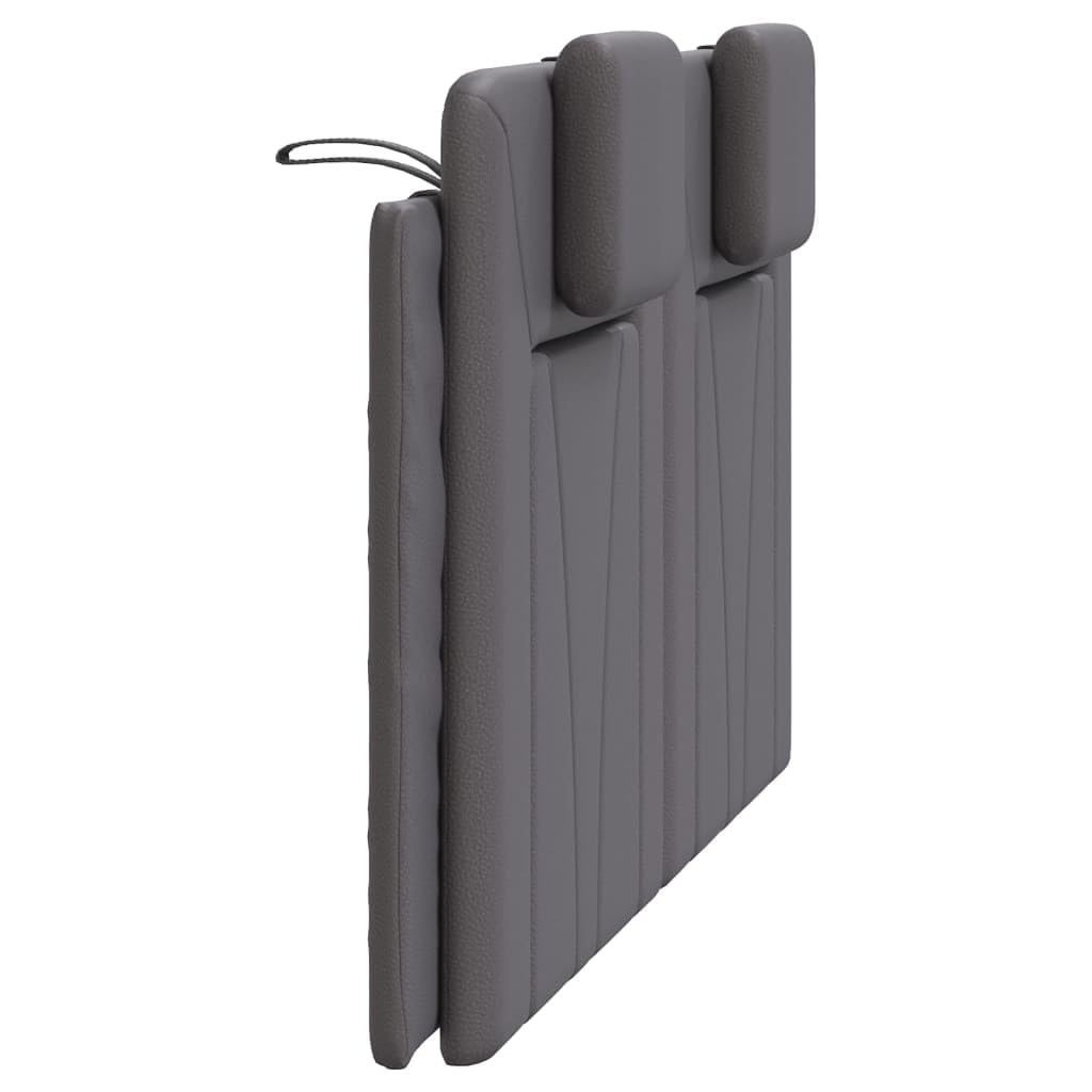Coussin de tête de lit Gris 140 cm Similicuir,Tete de lit capitonnée,tête de lit à Poser au Sol