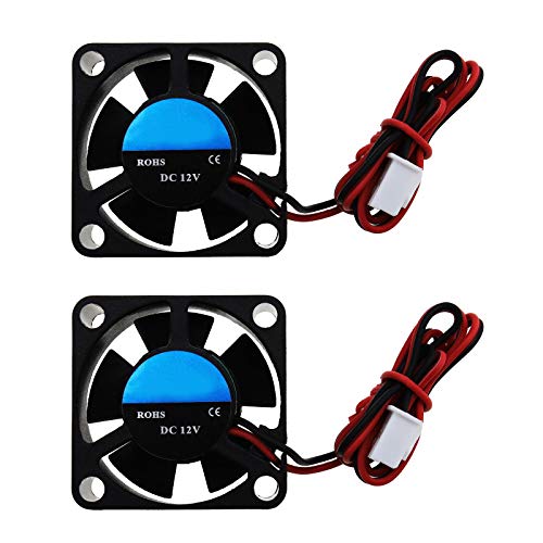 Create idea 2pcs 3010 Imprimante 3D DC 12V Ventilateur de Refroidissement sans Balai Connecteur de Borne à 2 Broches Roulement Hydraulique Radiateur...