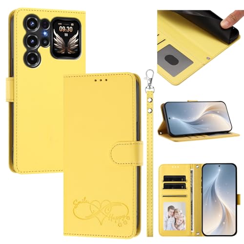 �X�}�z�P�[�X �Ή��@�� for Oukitel C68 Plus �X�}�z�P�[�X�y�J�[�h�E�������[�X���b�g�t�� �E�H���b�g�f�U�C�� �t���b�v�X�^���h �����h�~�@�\�zYellow