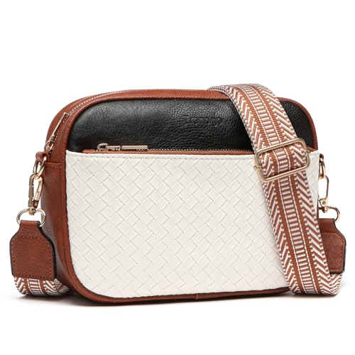 Image of Crossbody Bags for Women Vegan Leather Small Purses with Detachable Coin Pouch Adjustable Guitar Wide Strap