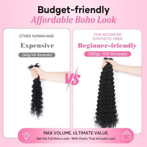 Miracle Feather Crochet Hair for Black Women Deep Wave 14" 100 Strands 27# - 4