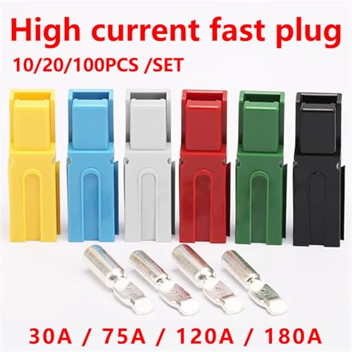 Terminales de conector modular blanco de 120 A y 600 V para Powerpole, 10 uds 3