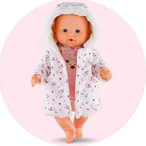 Corolle FPP47 – Cappotto Invernale Reversibile Per Bambolotto 36 Cm, Con Renne E Fasce Autoaderenti, Lavabile A Mano