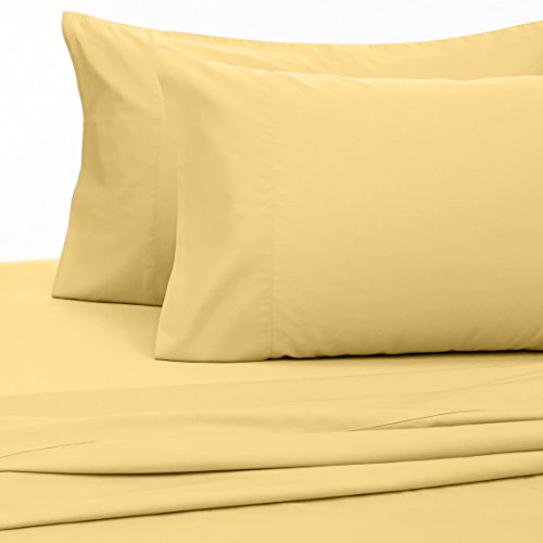 Amazon Brand – Pinzon 300 Thread Count Percale Cotton Sheet Set - Twin XL, Straw