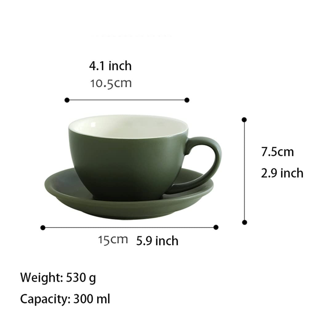 Kubek do kawy Ceramiczny kubek do kawy Filiżanka do herbaty Zestaw ceramicznych filiżanek i spodków, kubki do kawy Filiżanki do kawy i mleka do herbaty dla kobiet, 300 ml/ 10 uncji Kubki do kawy Kubk