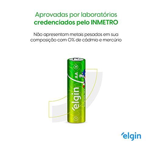 Pilha Alcalina AA com 8 unidades Elgin Comum