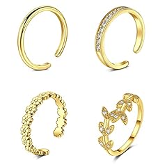 4pcs-gold toe rings