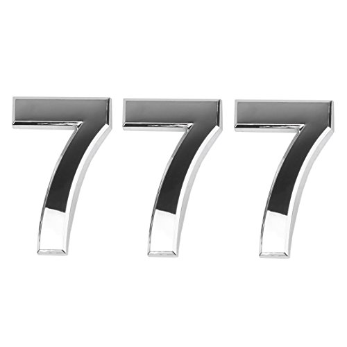 Andux 数字ナンバー アドレス 番号札 防水 ドア番号 3枚セット 銀色 7cm MPH-01