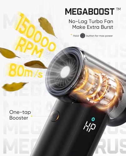Image of Fanttik B11 Pro Max Electric Air Duster, 150000RPM Brushless Motor, Compressed Air Duster, 100 Gears Adjustable, One-tap Booster, 28.08Wh Rechargeable Battery, Electric Duster for PC, Car, House