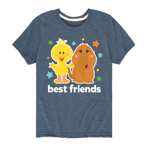 Sesame Street - Best Friends Big Bird Snuffy- Toddler and Youth Short Sleeve Graphic T-Shirt