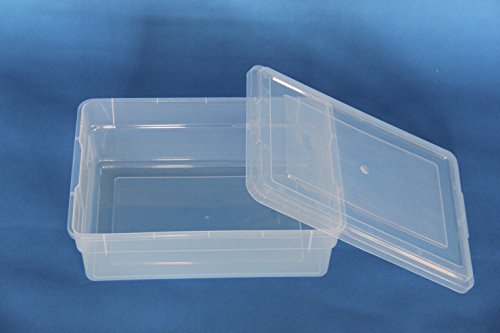School Smart Storage Box with Lid, 16 x 11 x 6 Inches, Clear