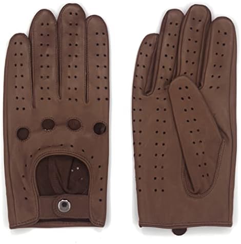Harssidanzar Gants Cuir Homme Doux 100% Peau De Mouton – GM026D – Conduite & Style