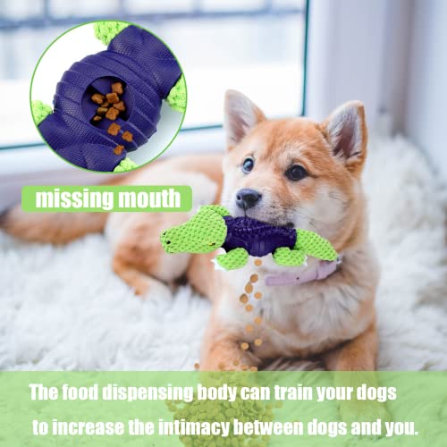 Treat Dispensing Dog Toys, Squeaky Dog Toys For Aggressive Chewers,Interactive Durable Plush Dog Toys, Natural Rubber Dog Chew Toys For Puppy Small Medium Dogs Teething Clean（Crocodile） #TOP4