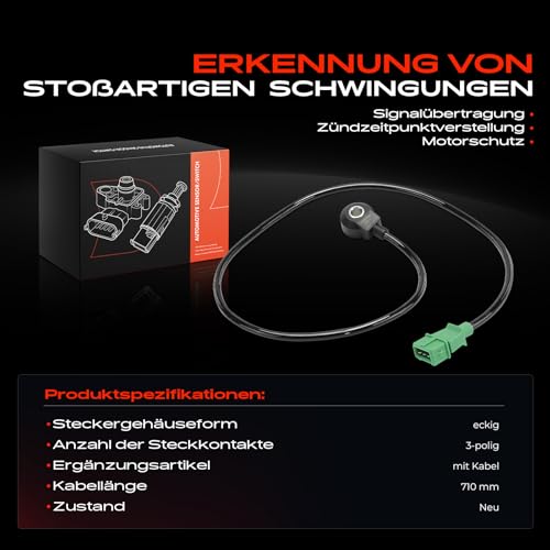 Frankberg Klopfsensor 3-Polig Kompatibel mit A4 8D2 Golf II 19E 1G1 Polo Classic 6V2 P.a.s.s.a.t 35I 3A2 T.o.u.a.r.e.g 7L6 7L7 7LA V.e.n.t.o 1H2 Replace# 054905377A