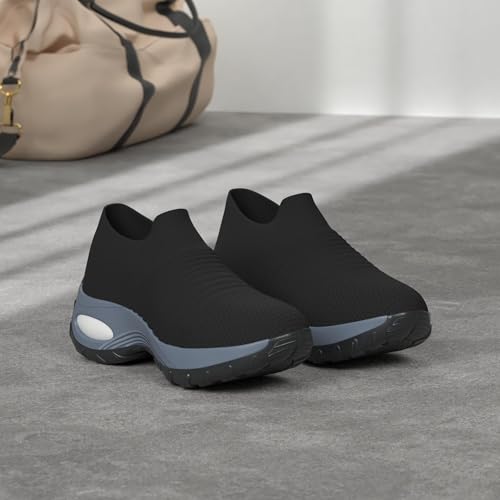 Image of STQ Walking Shoes Women Slip on Sneakers Non Slip Work Arch Support Tennis Plantar Fasciitis Orthopedic Breathable Mesh Comfortable Ladies Nursing