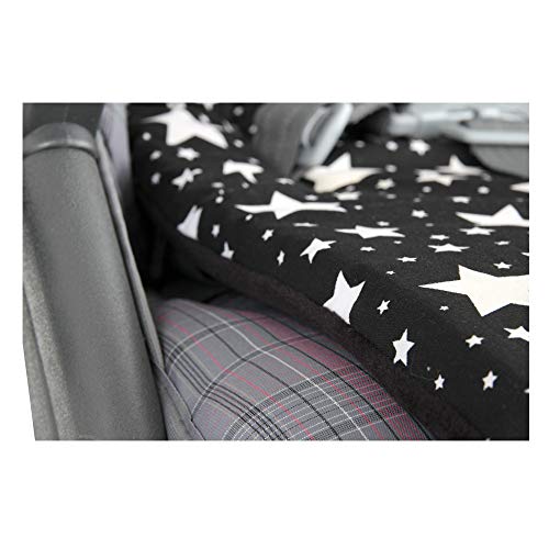 Almofada Para Carrinho Comfi Cush Estrelas, Clingo, Preto E Branco