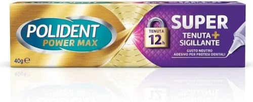 Polident Super étanchéité + scellant, adhésif pour prothèse dentaire, limite les infiltrations de nourriture, longue tenue pour toute la journée, 40 g