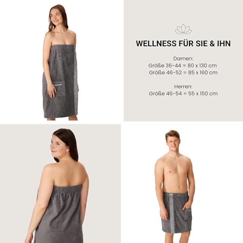 Saunakilt für Damen von Schiesser in Plus Size 46-52 in Dunkelgrau