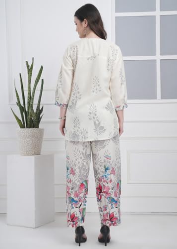 Image of Women Printed Short Kurti with Pant Set