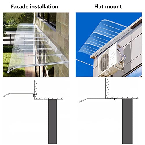 Auvent de porte invisible en polycarbonate transparent et robuste - 3