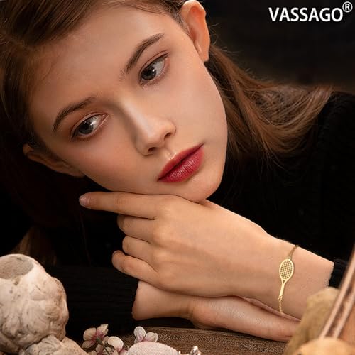 Tennis Racket Bracelet for Women Men Dainty Adjustable Racket Charm Layering Sport Bangle Bracelet Lover Jewelry Tennis Gifts for Women Men Players2