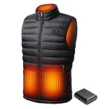 Neveland Men's Lightweight Heated Vest with Battery Pack (Large)