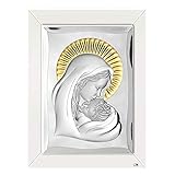 Maße: 45 x 60 cm. Bild Sacro Madonna mit Kind Silber Bilamin Capoletto 45 x 60 Doppelbett Valenti 18262